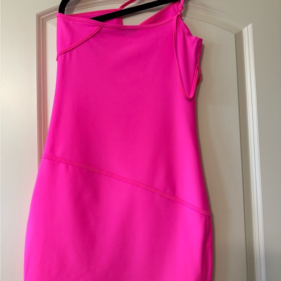 Balenciaga Pink Asymmetrical Bodycon Dress - Picture 9 of 11